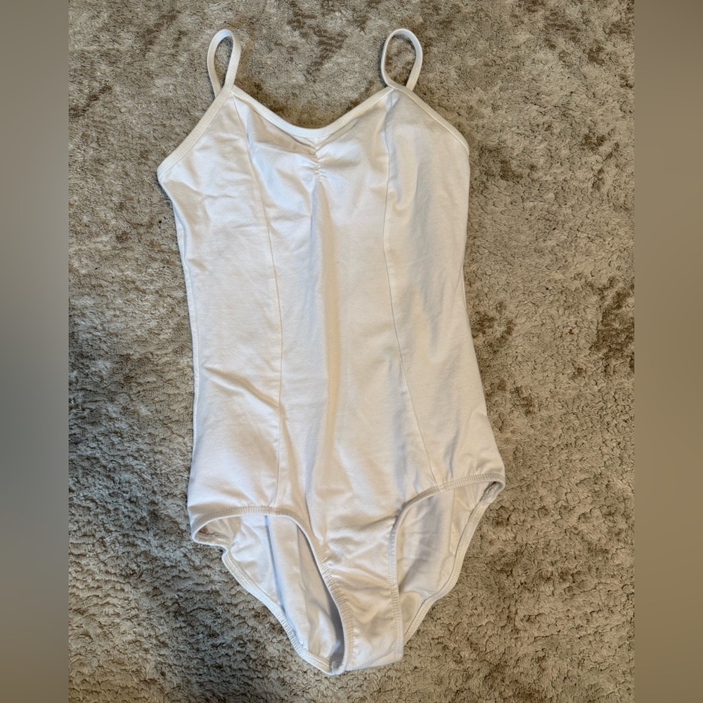 White leotard with front lining